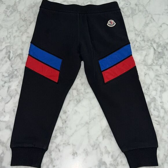 MONCLER BOYS BLACK JOGGER SWEATS 4A - Picture 7 of 15